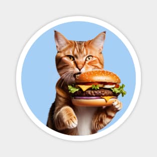 Fast Food lover Foodie Hamburger Hungry Funny Cat Magnet